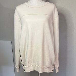 Abercrombie & Fitch Cream Sweatshirt with Button Accents